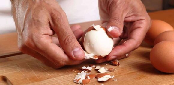  remoção das casquinhas de Ovo