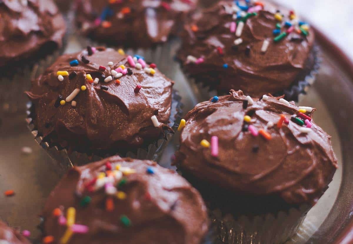 Cupcakes de chocolate amargo