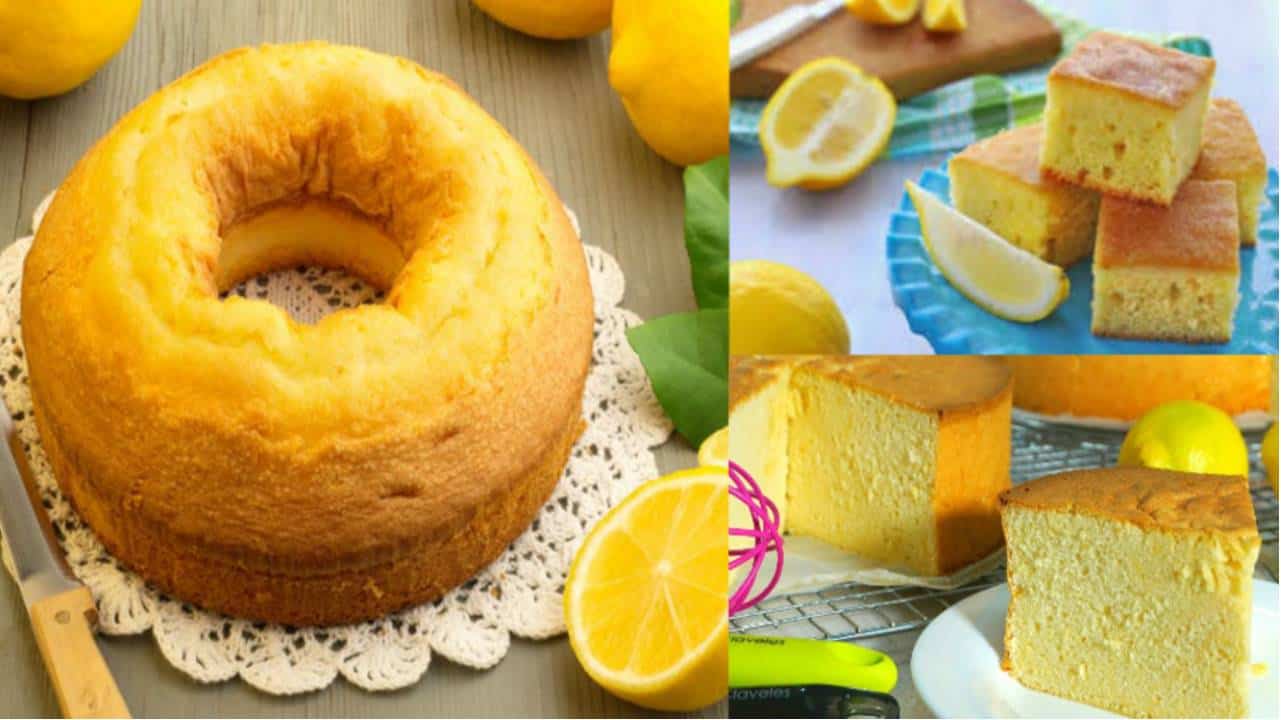 Bolo de Limão e Fruta na Mesa