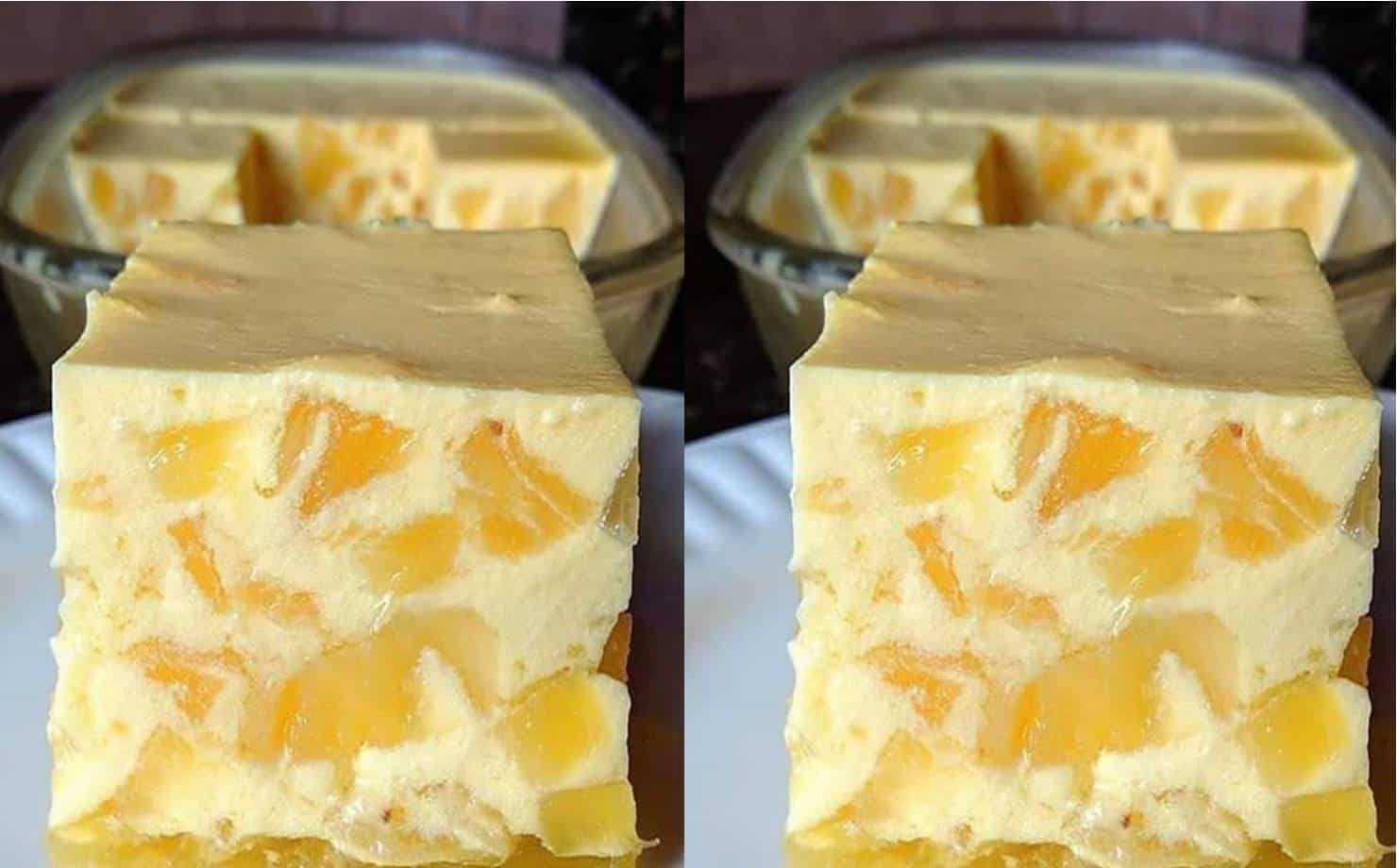 Delicioso gelado de abacaxi com ingredientes simples