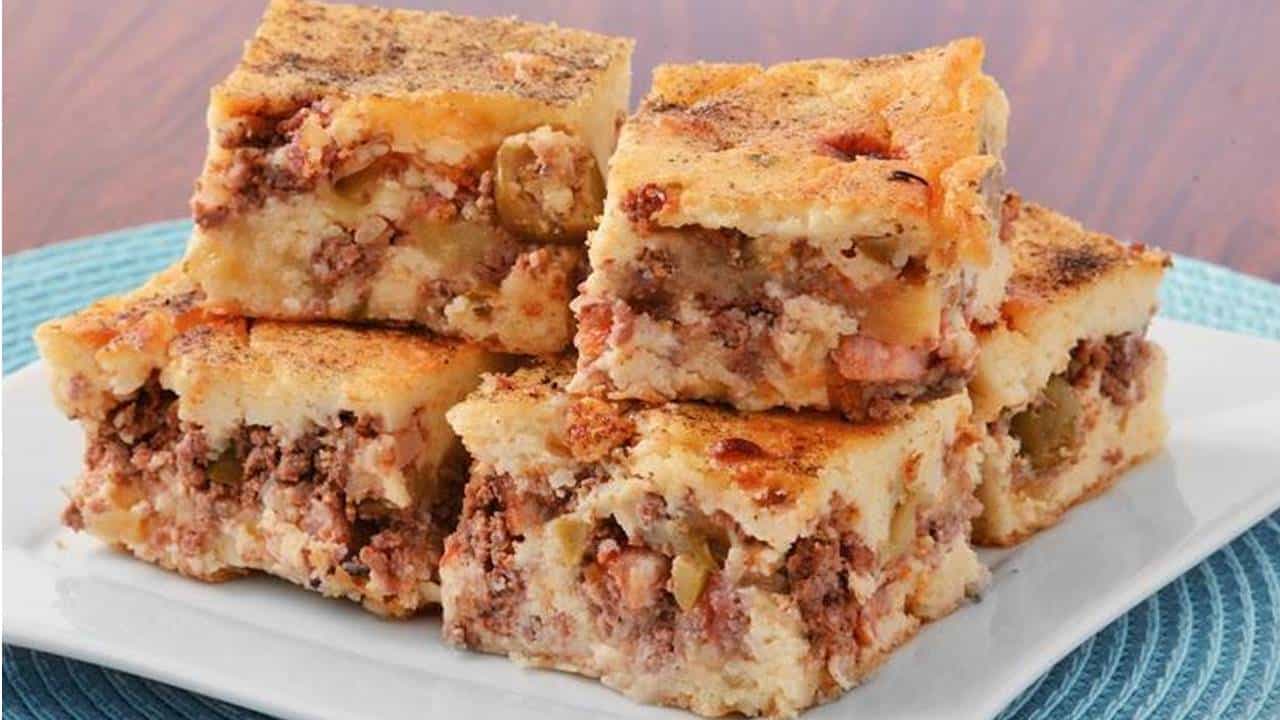 Torta de carne com massa de arroz: uma receita imperdível