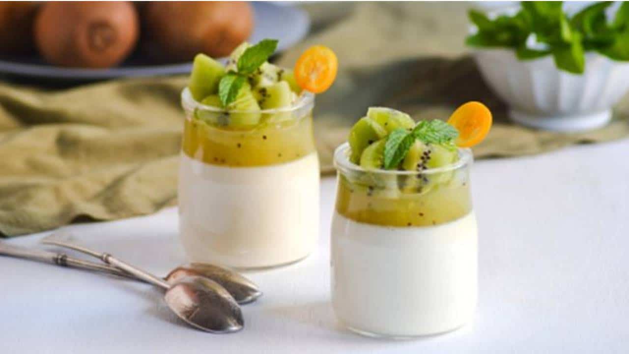 Receita de panna cotta de kiwi