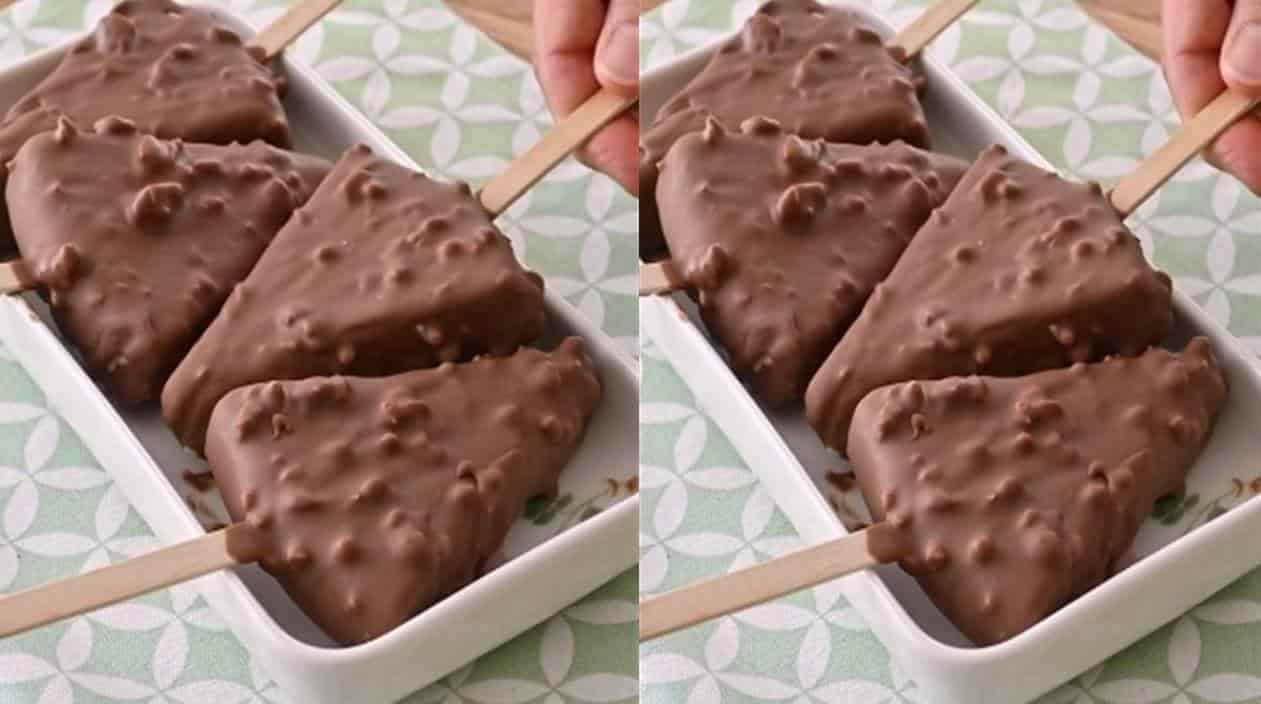 Receita de sorvete caseiro de chocolate e amêndoas