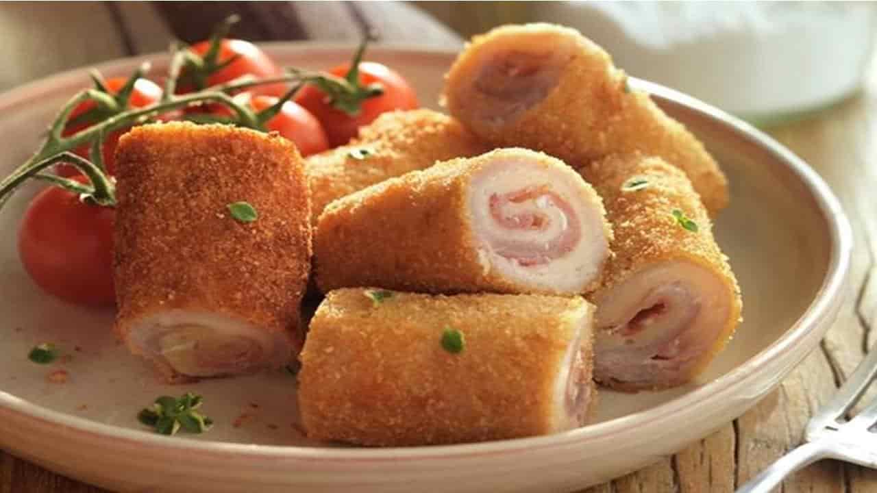 Receita fácil de Flamenquines de queijo e presunto