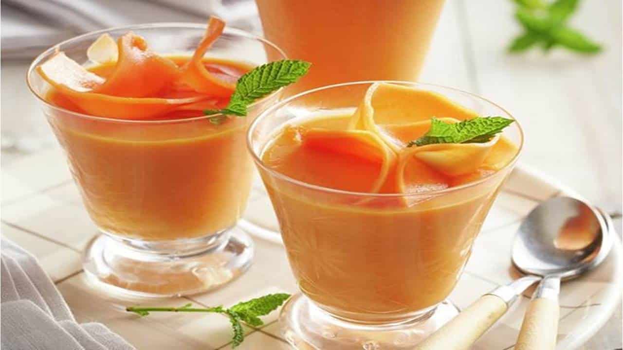 Deliciosa mousse de mamão e laranja