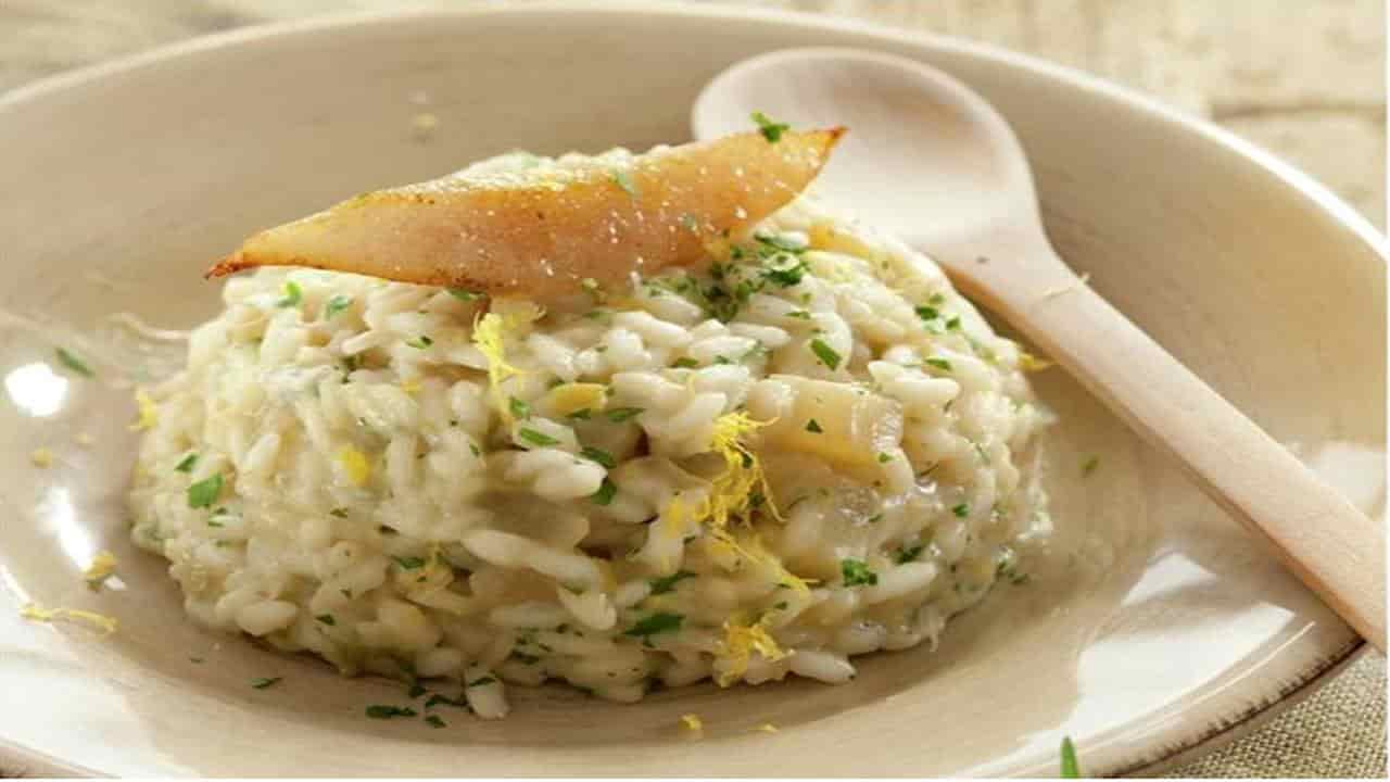 Risoto de gorgonzola e pera