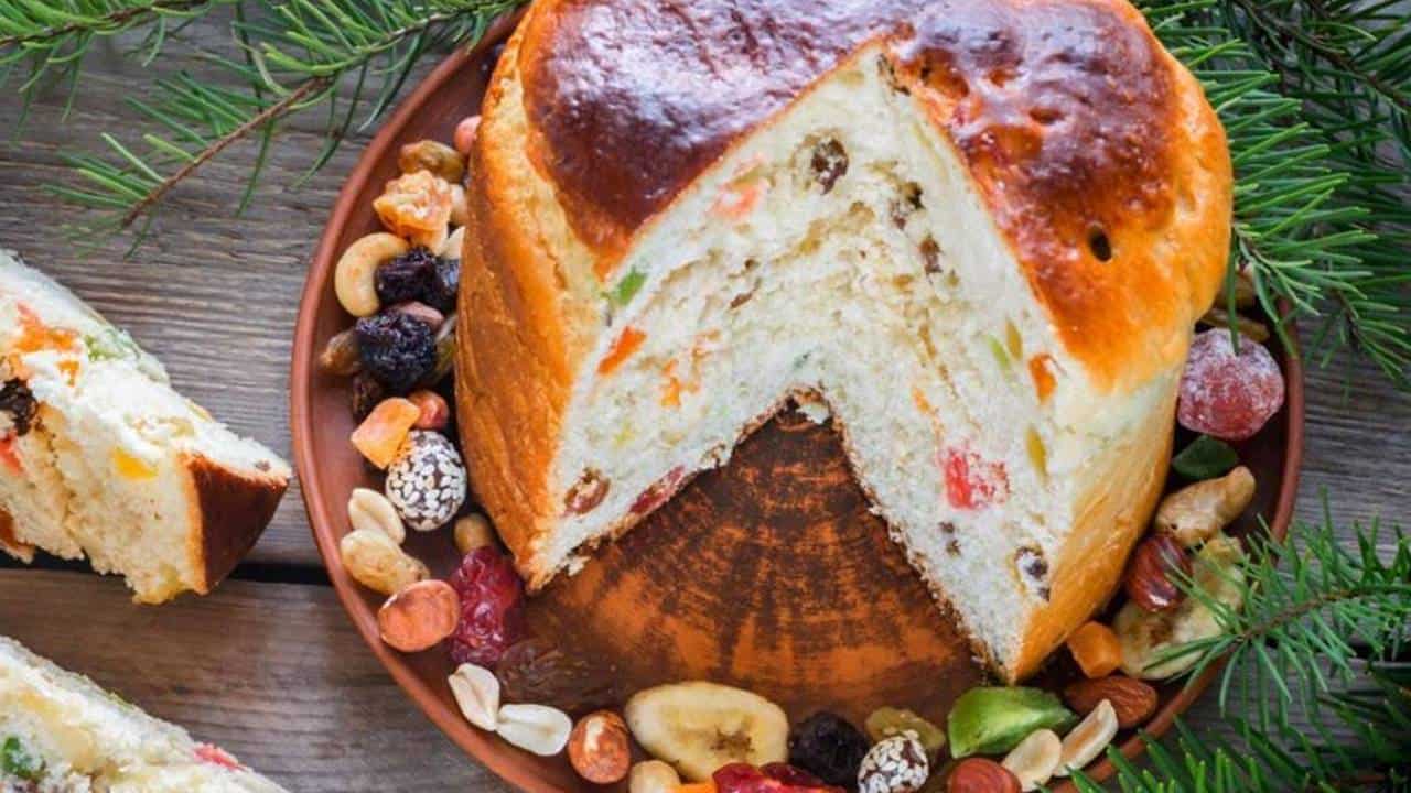 Panetone feito na lata de pêssego