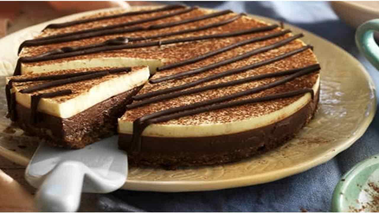 Cheesecake de chocolate e café sem forno