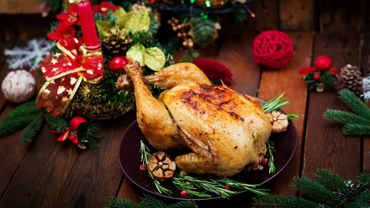 Frango recheado para o Natal