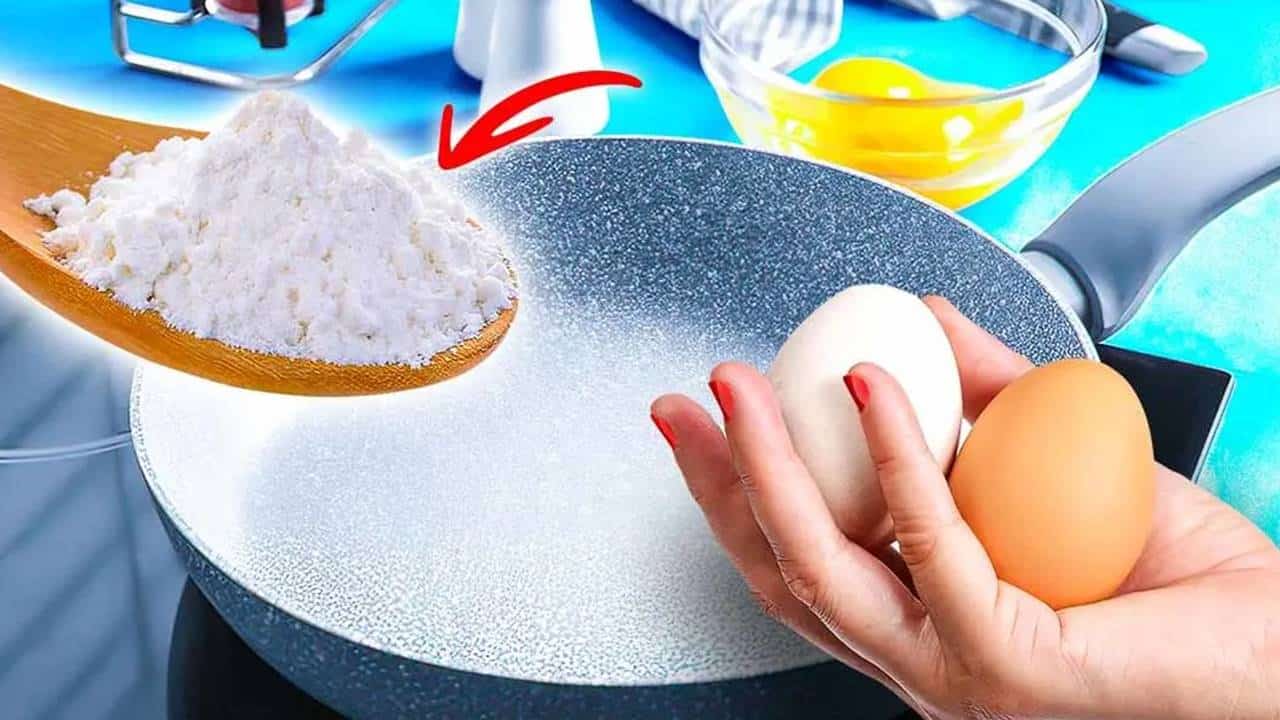 Por que agora você tem que colocar farinha na panela antes de fritar os ovos?