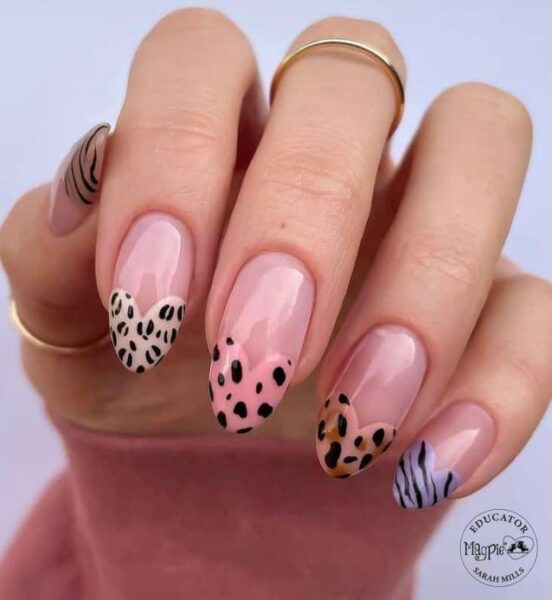 unhas animal print manicure