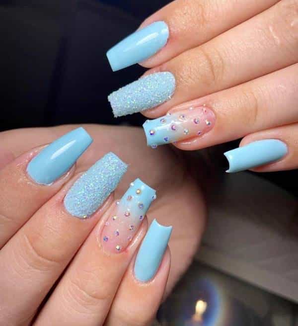 nails azul bebe design 