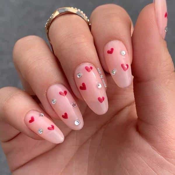 valentine’s day unhas com predas 