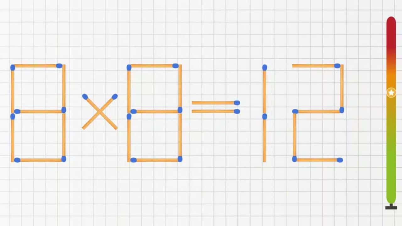 Desafio rápido Mova apenas um palito para resolver a equação