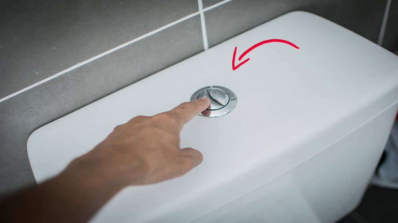 2 botões na descarga do vaso sanitário