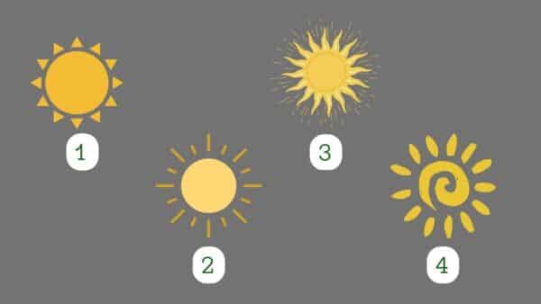 Teste rápido Escolha um sol e veja o que seus amigos pensam de você