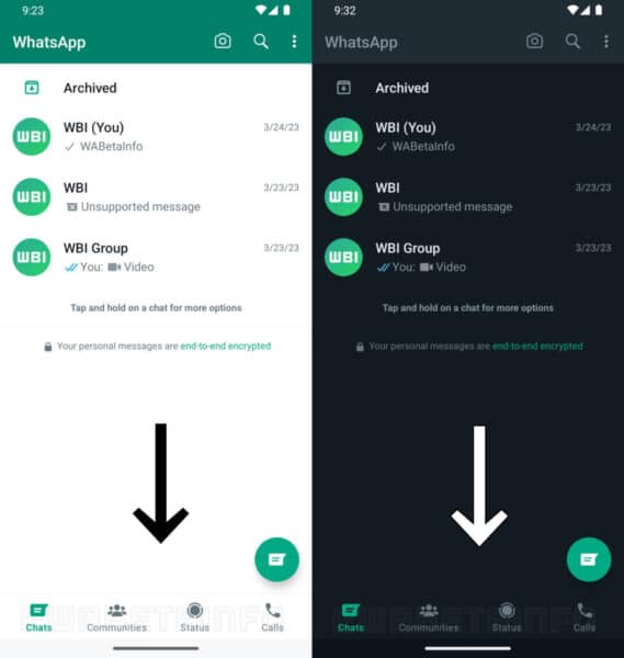 WhatsApp no ​​Android se prepara para mudar para se parecer com a versão do iOS