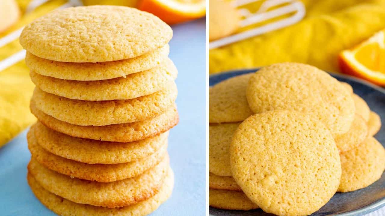 Estes biscoitos de laranja têm poucas calorias e são sem manteiga