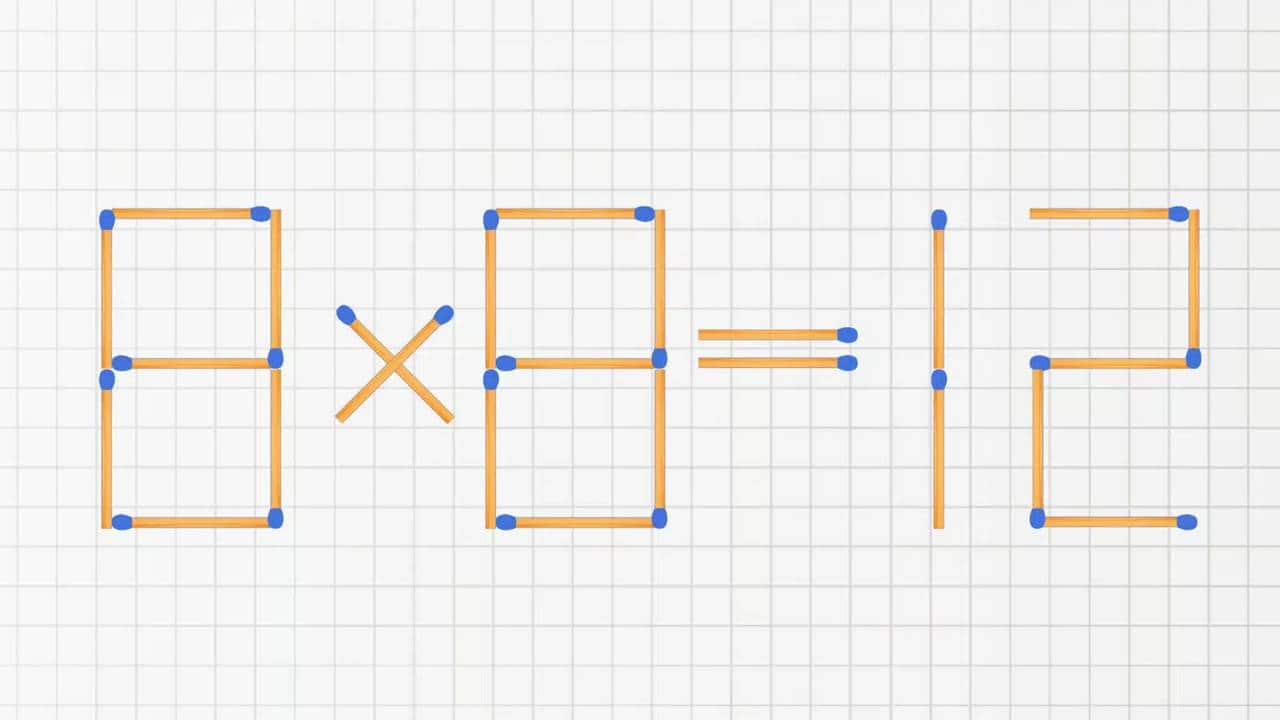 Desafio de matemática: mova apenas um palito para resolver a equação