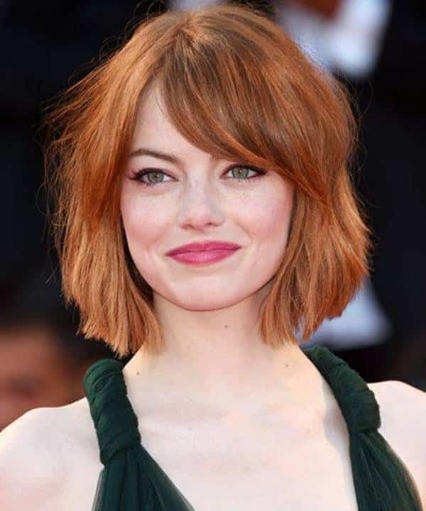 Emma Stone Hairstyles cabelo ruivo bob 