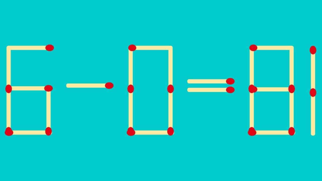 TESTE MAX: Como equilibrar a equação movendo 2 palitos de fósforo?