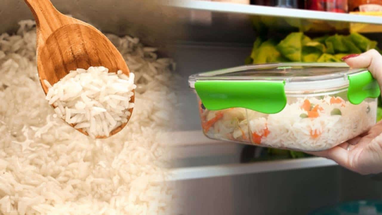 colocar arroz cozido na geladeira?