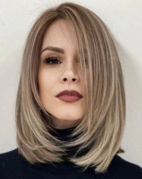 Long bob con ondas suaves