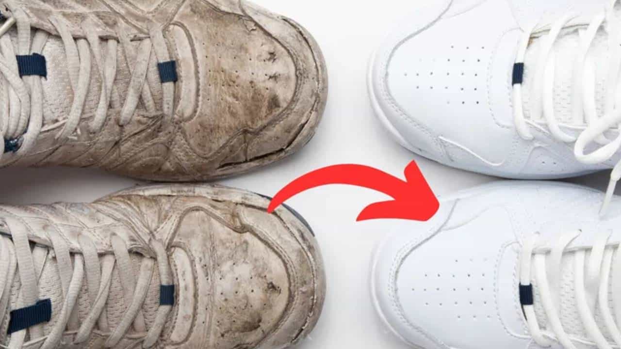 forma certa de limpar um tênis branco