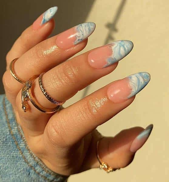 unhas de inverno tie dye nails