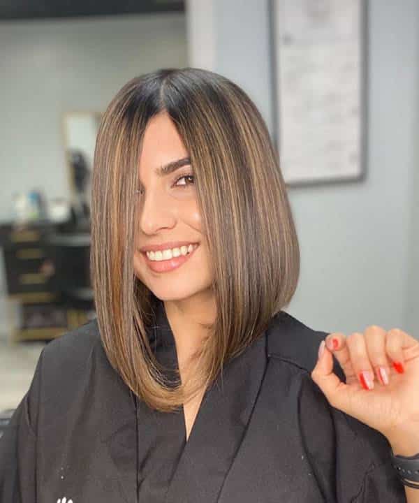 corte bobo com mechas cabelo