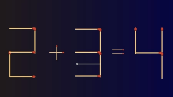 Enigma: Mova apenas 2 palitos de fósforo para corrigir a equação