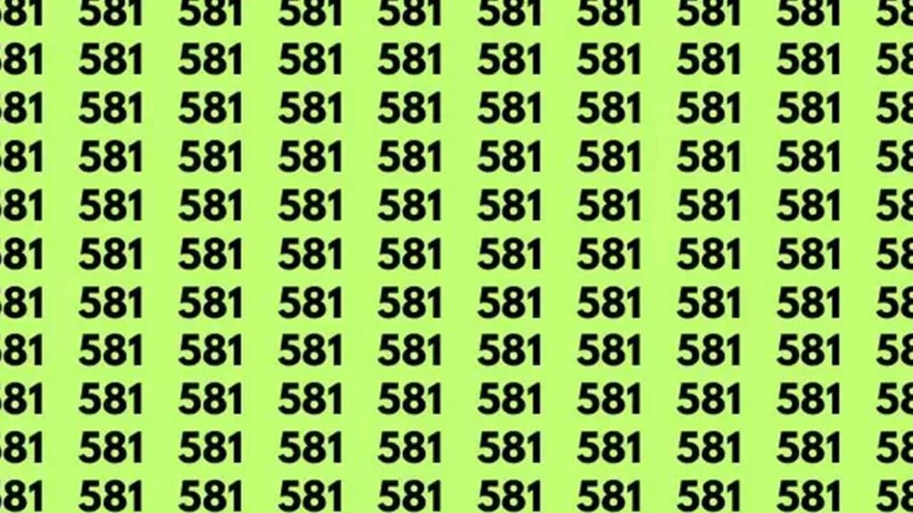 Se você tiver um olho de águia, encontre o número 531 entre 581 em 50 segundos