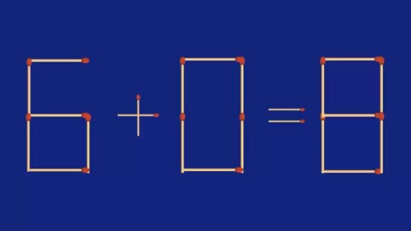 Desafio Lógico: Adicione 1 fósforo para corrigir a equação 6+0=8