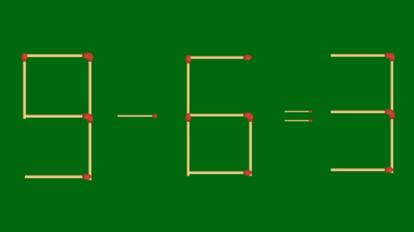 Quebra-cabeça matemático: remova 2 palitos para corrigir a equação
