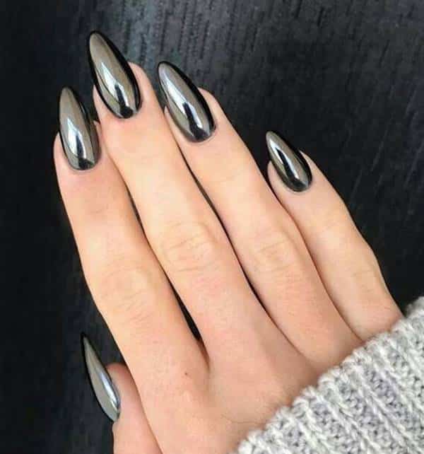 unhas Preto metalizado