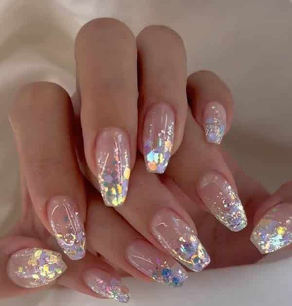 unhas brilhantes holografica design