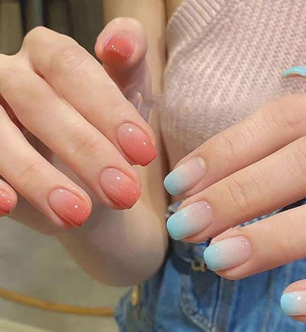 unhas com gel com gradiente