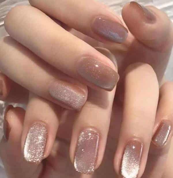 unhas com textura nude desenhos