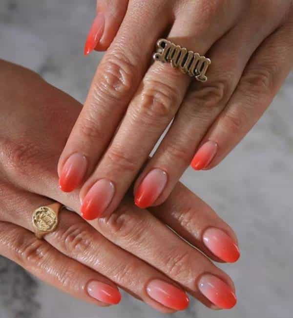 unhas francesinha laranja