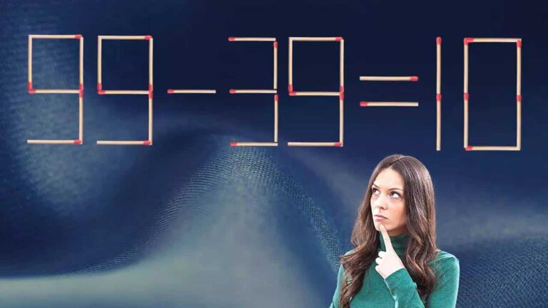 Eis o desafio: Corrija a equação 99-39=10 movendo apenas 2 palitos