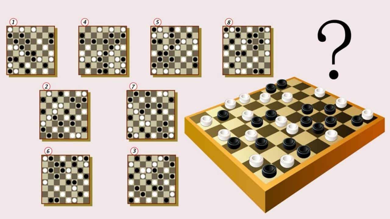 DESAFIO VISUAL: Qual opção corresponde ao tabuleiro visto de cima?