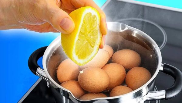 Colocar algumas gotas de suco de limão na água dos ovo?