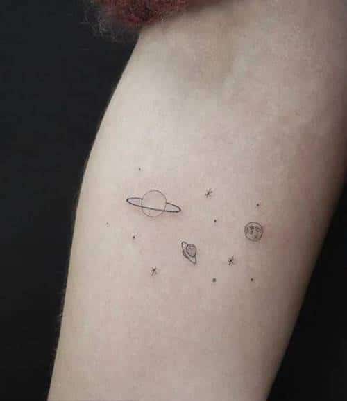 tatuagem de planetas