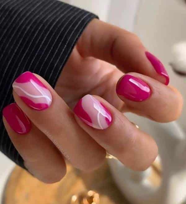 unhas cor de rosa pink modelo