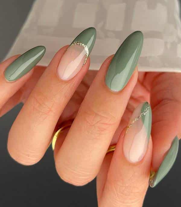 unhas verde esmalte de natureza