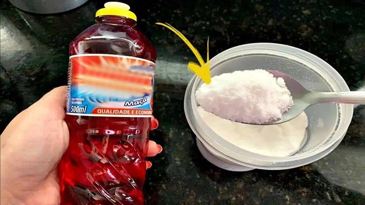 colocar sal no vaso do seu detergente