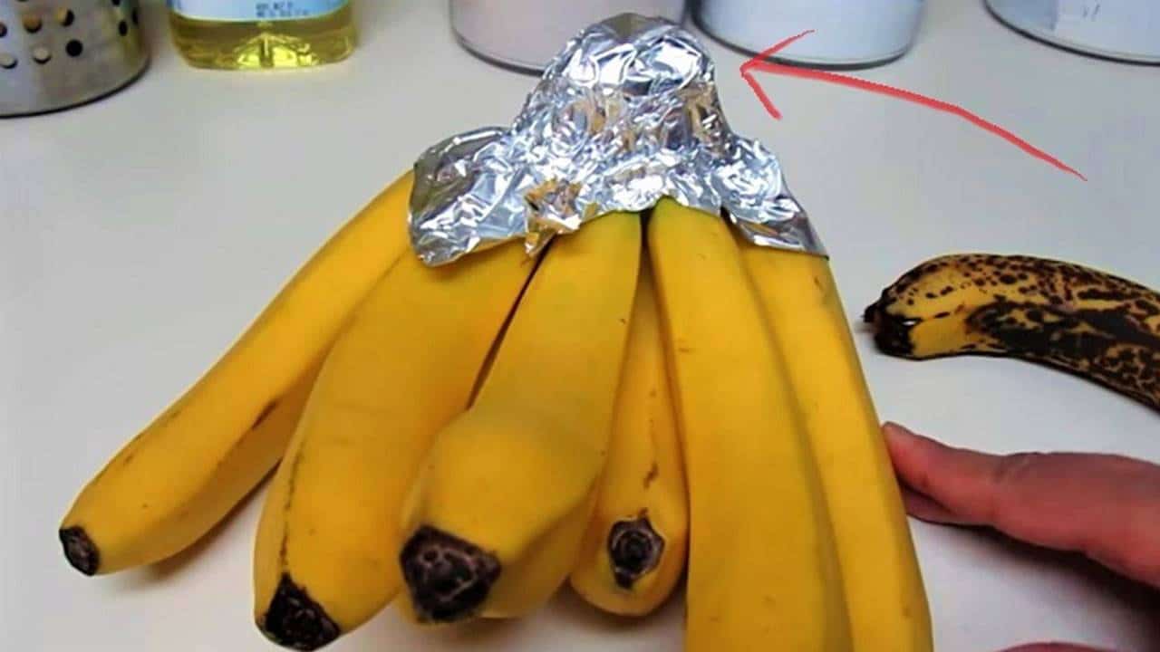 Mantenha as bananas frescas papel alumínio