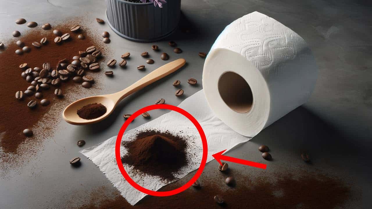 Coloque café no papel higiênico