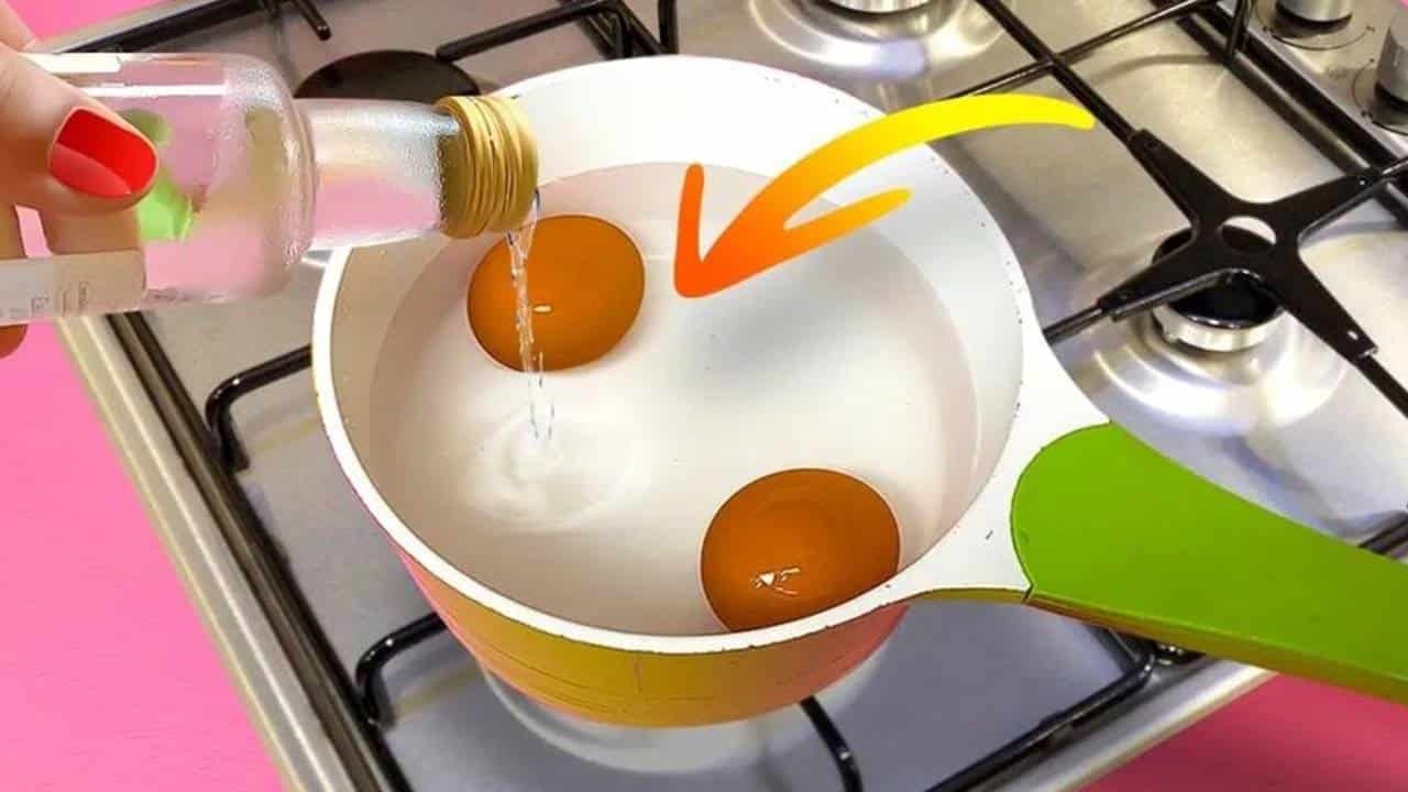 colher de chá de vinagre ovos