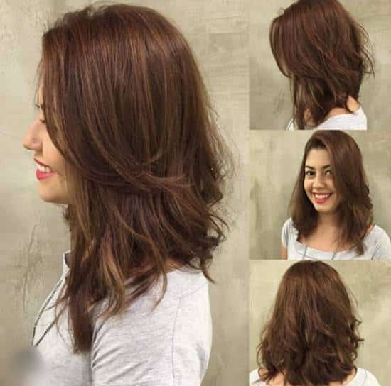 corte de cabelo long bob com camadas